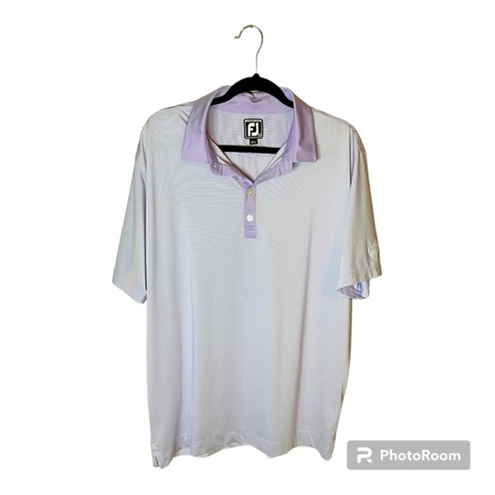 FootJoy FJ‎ Purple Polo with Embroidered Dog with Red Ball Left Sleeve Size XL